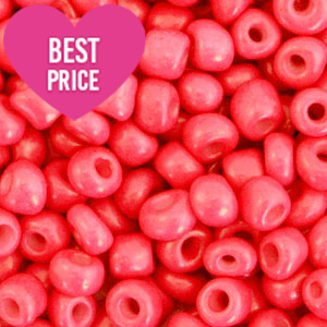Rocailles 6/0 (4mm) Neon coral red