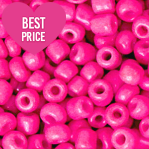 Rocailles 6/0 (4mm) Neon azalea pink