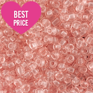 Rocailles 6/0 (4mm) Transparent light peach pink