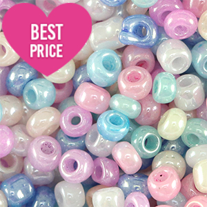 Rocailles 8/0 (3mm) Multicolour shiny pastel