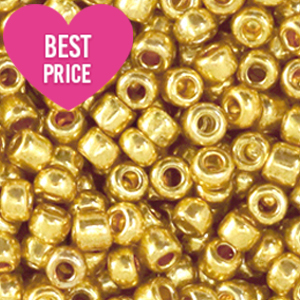 Rocailles 8/0 (3mm) Metallic shine gold