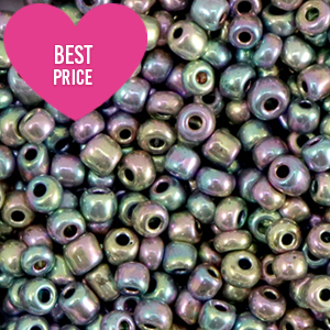 Rocailles 8/0 (3mm) Metallic shine multicolour silver