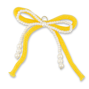 Statement hangers double bow White-yellow