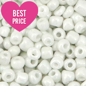 Rocailles 12/0 (2mm) Bright white pearl
