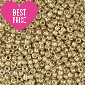 Rocailles 12/0 (2mm) Metallic shine gold champagne