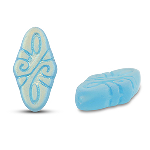 Tsjechische kralen arabesque 19x9mm Light blue-frosted