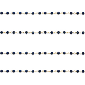 Benodigdheden van Stainless steel Roestvrij staal (RVS) jasseron round Gold-dark blue