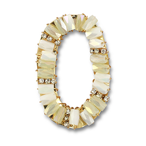 Hanger van facet oval White AB-transparent AB-gold
