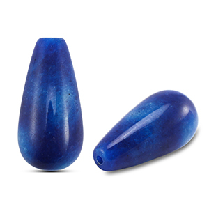 Kralen natuursteen kwarts drop Blue