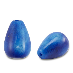 Kralen natuursteen kwarts drop Blue