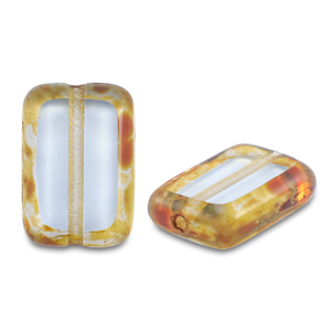 Tsjechische kralen TCB rectangle 12x8mm Transparent-light blue