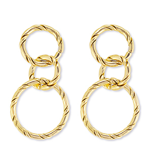 Oorbellen van Stainless steel Roestvrij staal (RVS) oorstekers Gold