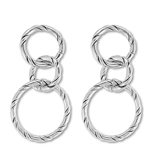 Oorbellen van Stainless steel Roestvrij staal (RVS) oorstekers Silver