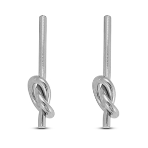 Oorbellen van Stainless steel Roestvrij staal (RVS) oorstekers knot Silver