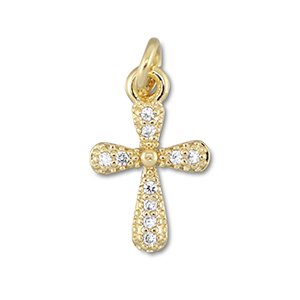 Brass TQ metaal bedels cross Gold