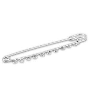 Metaal onderdelen ornamental pin met 10 ogen Silver