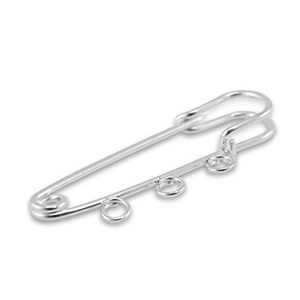 Metaal onderdelen ornamental pin met 3 ogen Silver