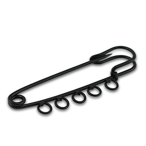 Gekleurde onderdelen ornamental pin met 5 ogen Black