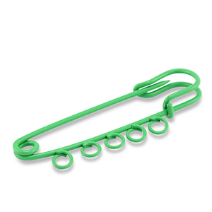 Gekleurde onderdelen ornamental pin met 5 ogen Green
