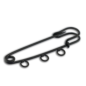 Gekleurde onderdelen ornamental pin met 3 ogen Black
