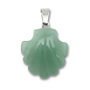 Hangers van natuursteen aventurijn kwarts shell Jade green