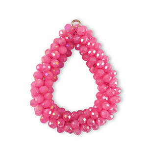 Hangers van facet drop Rose red