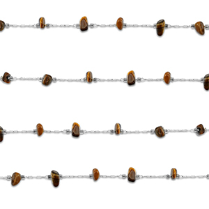 Benodigdheden van Stainless steel Roestvrij staal (RVS) jasseron tijgeroog irregular Silver-golden brown