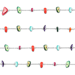 Benodigdheden van Stainless steel Roestvrij staal (RVS) jasseron irregular Silver-multicolour