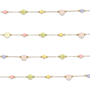 Benodigdheden van Stainless steel Roestvrij staal (RVS) jasseron round Gold-multicolour pastel