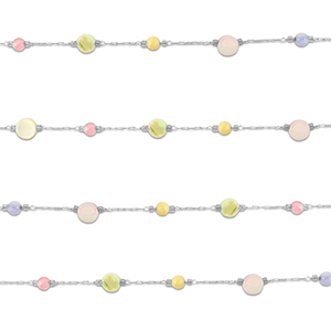 Benodigdheden van Stainless steel Roestvrij staal (RVS) jasseron round Silver-multicolour pastel