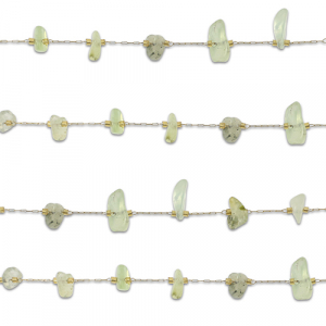 Benodigdheden van Stainless steel Roestvrij staal (RVS) jasseron prehniet irregular Gold-light green
