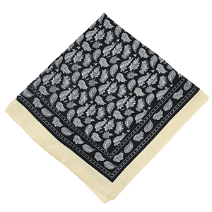 Sjaal with leaf Beige-black-white
