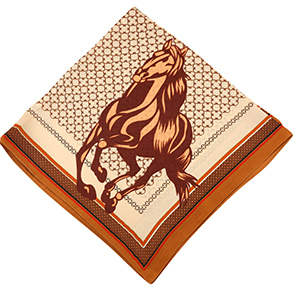 Sjaal with horse Beige brown-copper brown-brown