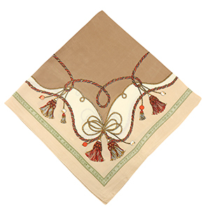 Sjaal with cords Light brown-brown-red