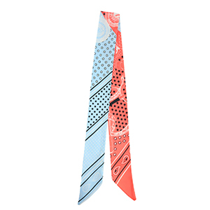 Bandana sjaal with star Light red-light blue