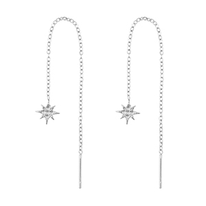 Oorbellen van Stainless steel Roestvrij staal (RVS) star Silver