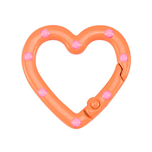 Gekleurde onderdelen voor sleutelhanger hart Orange-pink