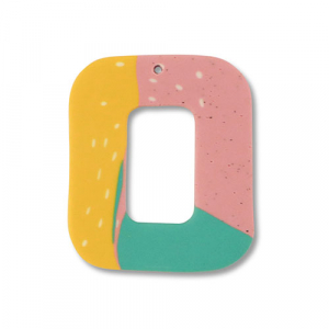 Hangers van polymeer square Green-pink-ochre yellow