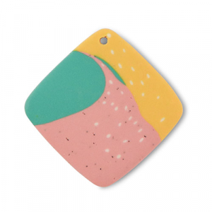 hangers van polymeer rhombus Green-pink-ochre yellow