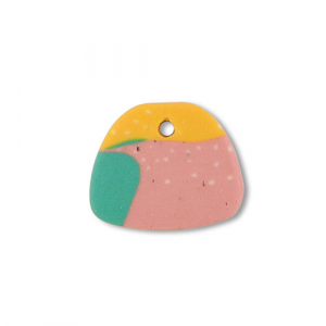 hangers van polymeer trapezium Green-pink-ochre yellow