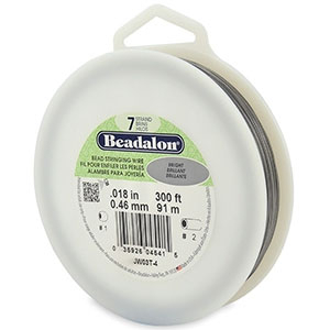 7 draads rijgdraad 0.46mm Beadalon Bright Stainless Steel