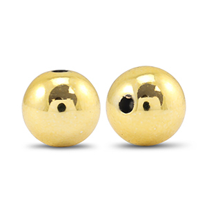Kralen metallook round 14mm Gold metallic