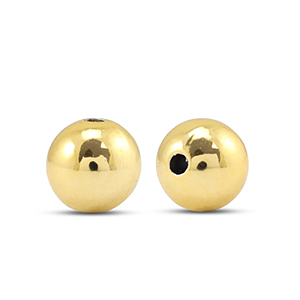 Kralen metallook round 10mm Gold metallic