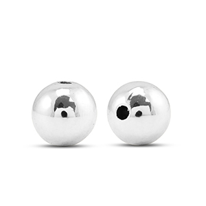 Kralen metallook round 10mm Silver metallic