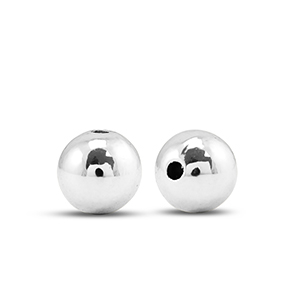 Kralen metallook round  6mm Silver metallic
