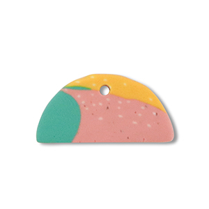 hangers van polymeer semicircle Green-pink-ochre yellow