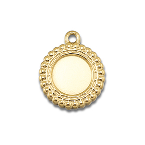 BY31&reg; Bedels van Stainless steel Roestvrij staal (RVS) met setting voor SS30 flatback Gold