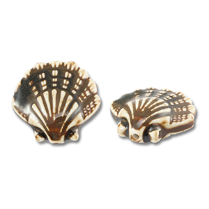 Keramiek kraal shell Dark brown