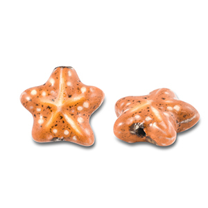 Keramiek kraal starfish Orange