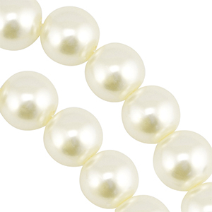 Glasparels rond 14mm Off white